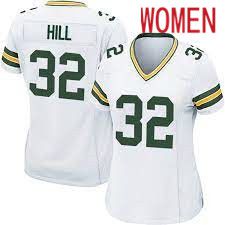Women Green Bay Packers #32 Kylin Hill White Nike Game NFL Jersey->nba hats->Sports Caps